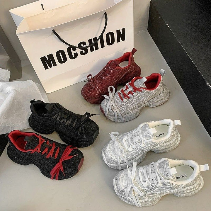 Damen Statement‑Sneaker mit strukturiertem Netz‑Mesh, überhöhter Plateau‑Sohle und gepolstertem Komfortfutter Echo Archiv