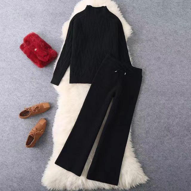 Damen Elegantes Strickoberteil und Hosen-Set Echo Archiv