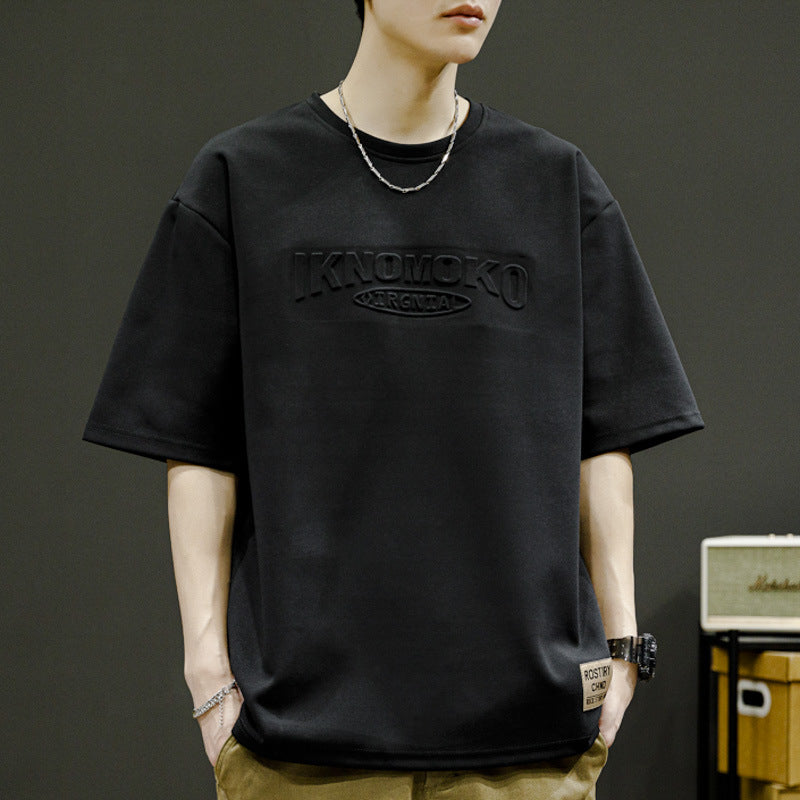 Herren Oversized T-Shirt mit strukturiertem Logodesign Echoarchiv
