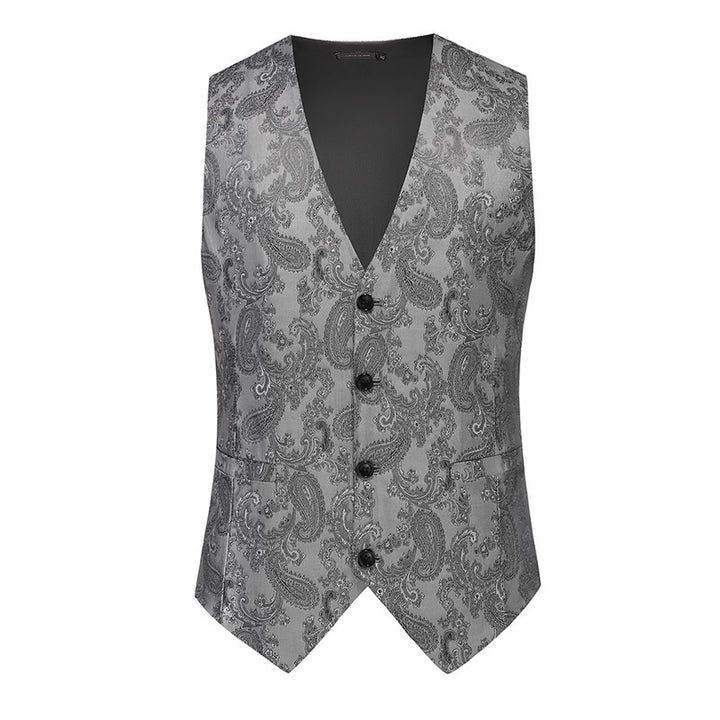 Herren nan feine Jacquard-Anzugweste mit V-Ausschnitt, Zierknöpfen und schmaler Silhouette Echo Archiv