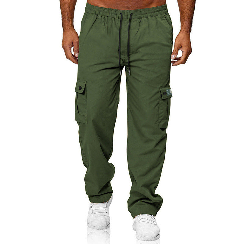 Herren Cargohose mit elastischem Bund, Kordelzug und Multifunktions-Taschen – Bravaro
