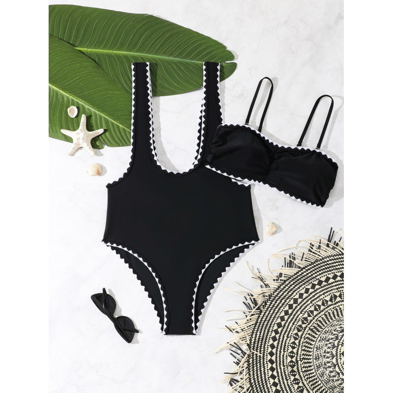 Damen Badeanzug mit raffiniertem Bikini-Oberteil Echo Archiv