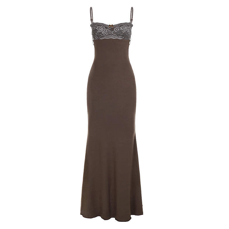 Damen elegantes Maxikleid mit Spitzendetails Echo Archiv