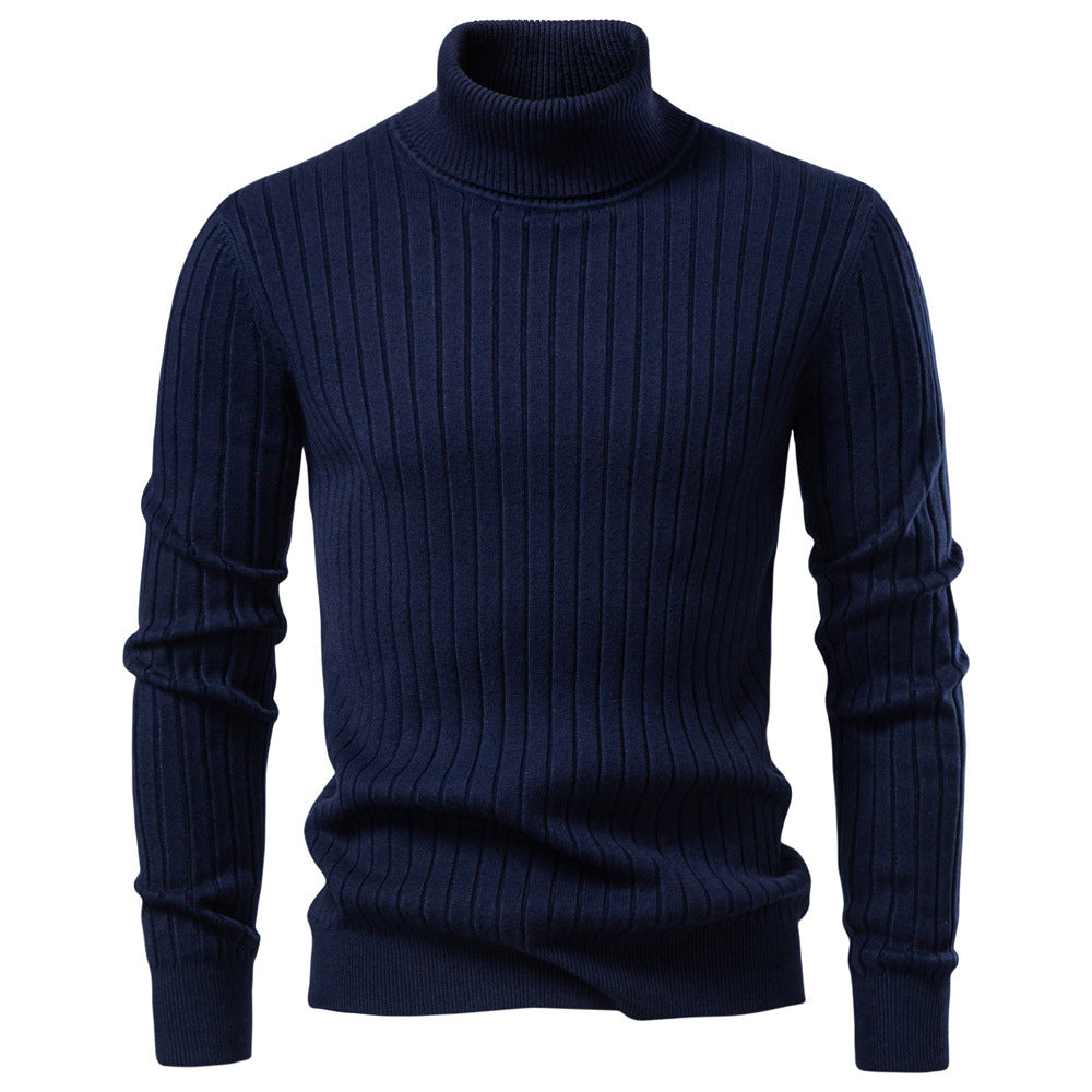 Herren Rollkragenpullover mit feinem Rippstrukturdesign Echoarchiv