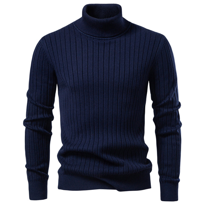 Herren Rollkragenpullover mit feinem Rippstrukturdesign Echoarchiv