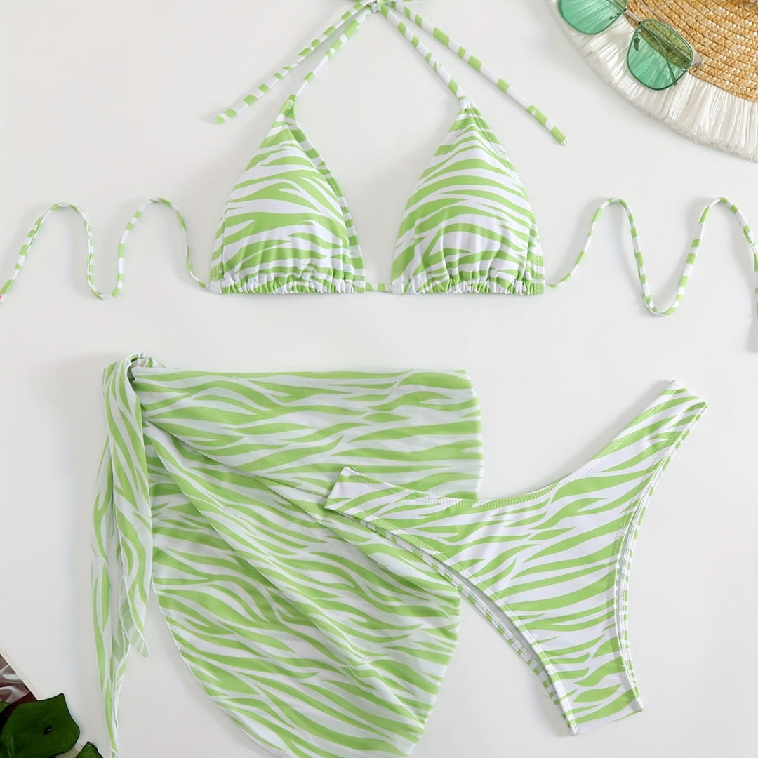 Damen Triangel-Bikini Set mit modischer Wickeltunika Echo Archiv