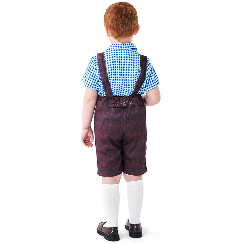 Herren nan kurze Trachtenlederhose mit verstellbaren Trägern und traditioneller Stickerei Echo Archiv