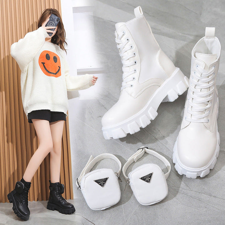 Damen Chunky Boots mit praktischem Seitentaschen-Design Echoarchiv