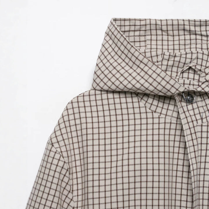 Damen Kariertes Cropped-Blouson mit Kapuze, Tunnelzug und Reißverschluss Echo Archiv