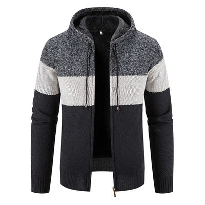 Herren modischer Strickjacke mit Kapuze und strukturiertem Design Echoarchiv