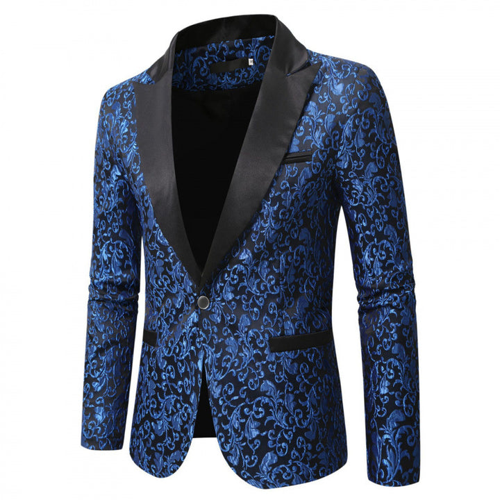 Herren Eleganter Samt-Blazer mit floralem Muster Echoarchiv