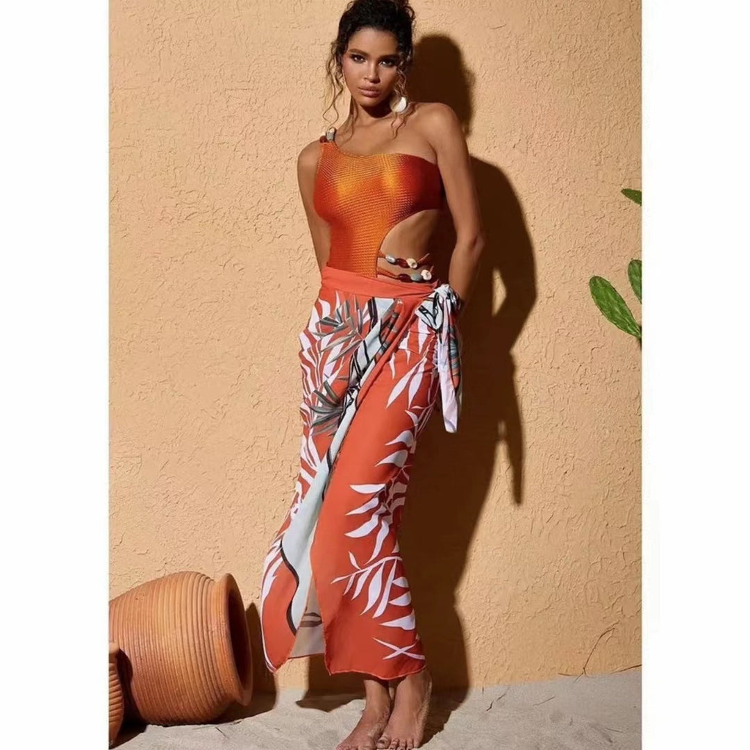 Damen Bikini-Set mit asymmetrischem Oberteil und elegantem Wickelrock Echo Archiv