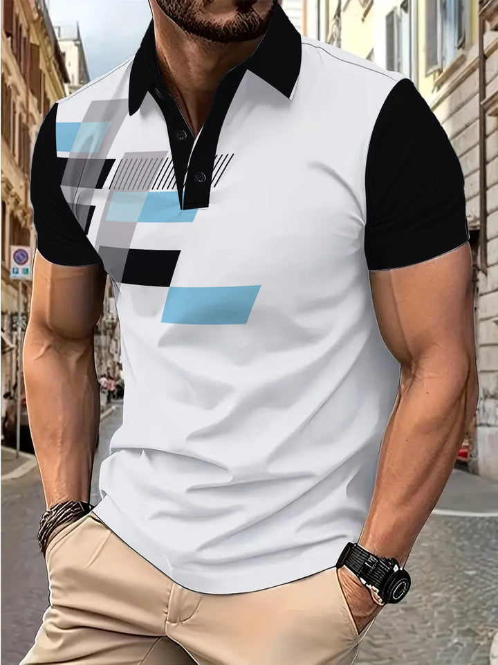 Herren Poloshirt mit modischem Grafikdesign Echoarchiv