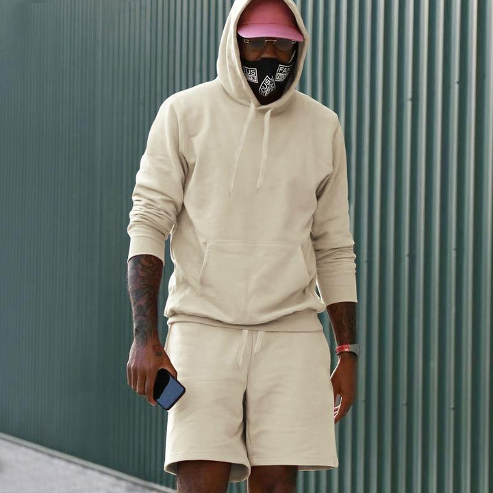Echoarchiv Herren Hoodie-Shorts-Set mit Kängurutasche