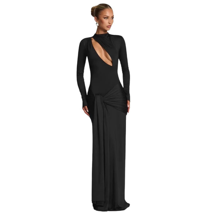 Damen Modisches Maxikleid mit asymmetrischem Ausschnitt Echo Archiv