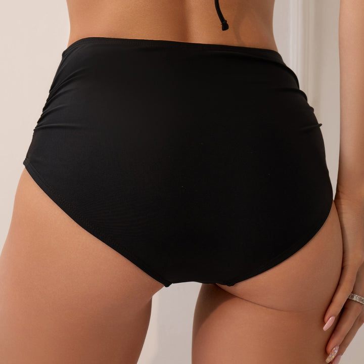 Damen Hoch geschnittener Bikini-Hosen mit Raffungen Echo Archiv