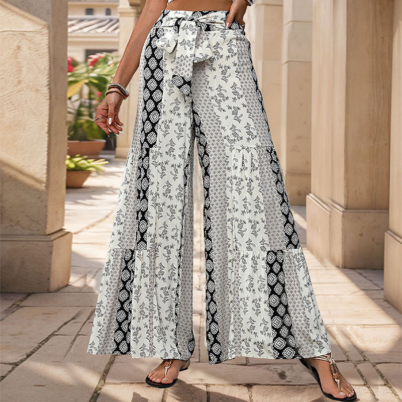 Damen Luftige Palazzo-Hose mit floralem Muster Echo Archiv