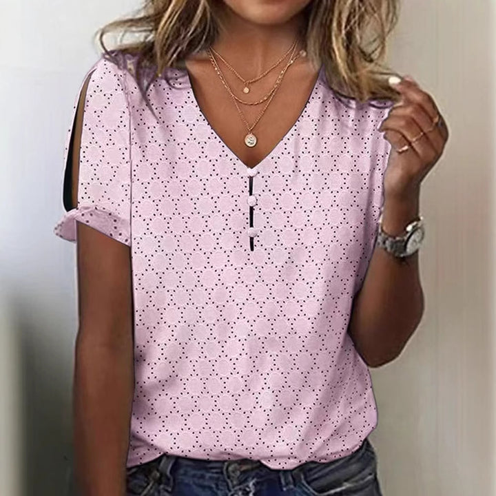 Damen Glitzernde V-Pullover Bluse Echo Archiv