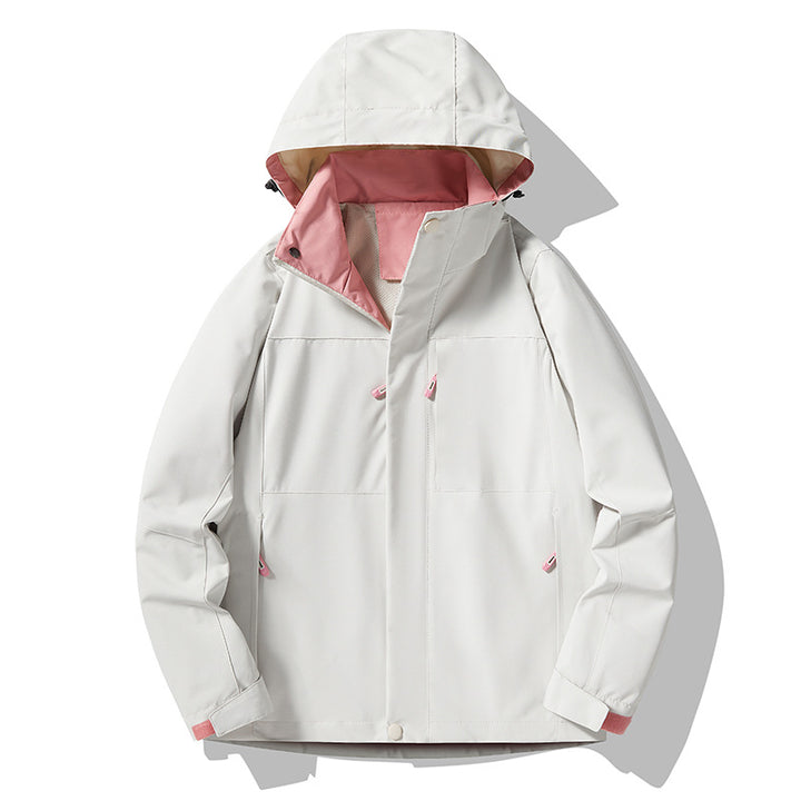 Herren Minimalistische technische Kapuzen-Softshelljacke mit mattem Finish und verdeckten Reißverschlüssen Echo Archiv