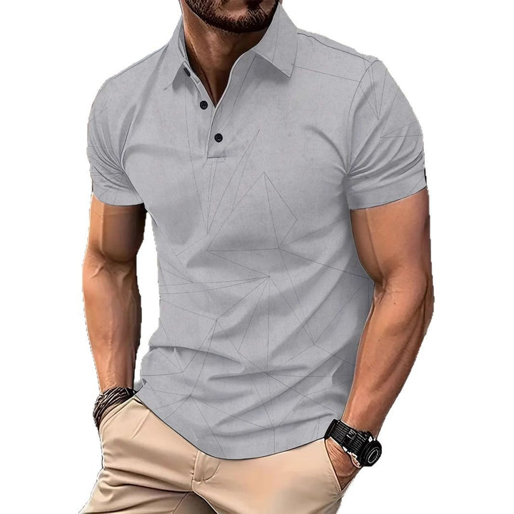 Herren Kurzarm Poloshirt mit modernem geometrischen Muster Echoarchiv