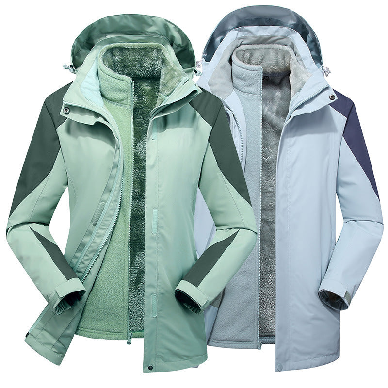 Damen Modulare Softshell-Regenjacke mit herausnehmbarer Fleece-Innenjacke und verstellbarer Kapuze – Célinea