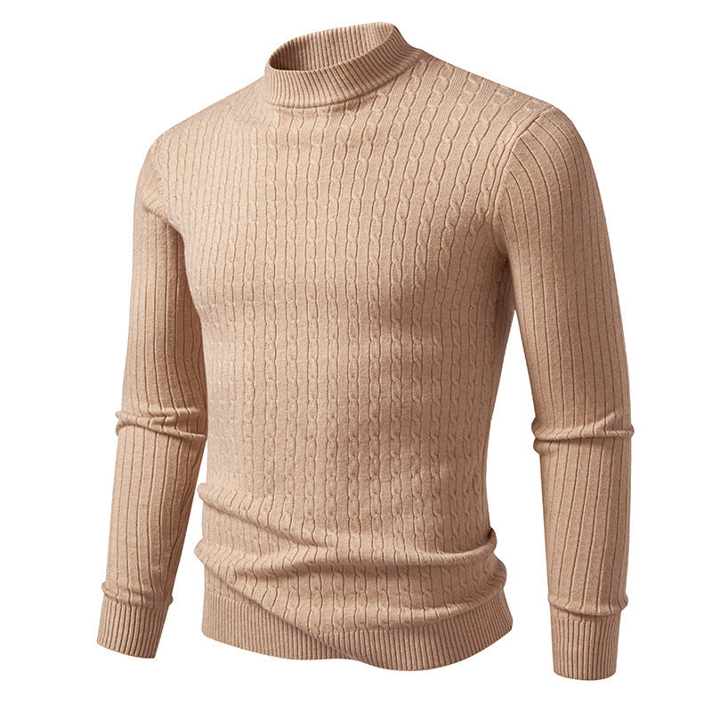 Herren modischer Rollkragenpullover mit strukturierter Oberfläche Echoarchiv