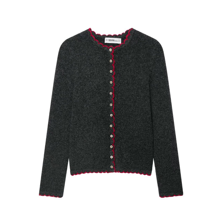Damen Feinstrick-Cardigan mit Muschelkante und Perlmuttknöpfen Echoarchiv