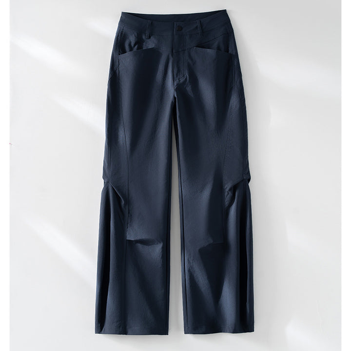 Damen Weite High‑Waist-Hose mit eingesetztem Beinschlitz und markanten Eingrifftaschen Echoarchiv