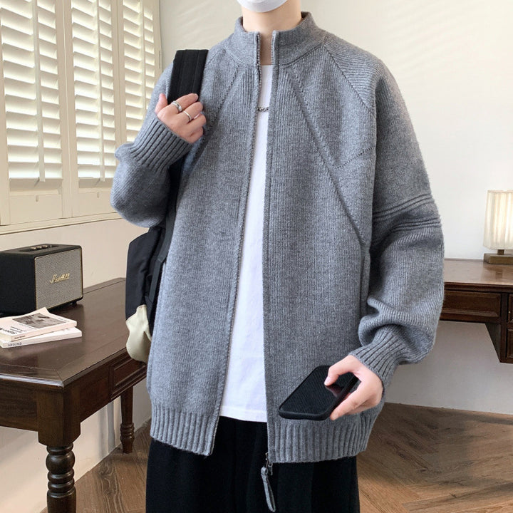 Herren Modische Strickjacke mit hohem Kragen Echo Archiv