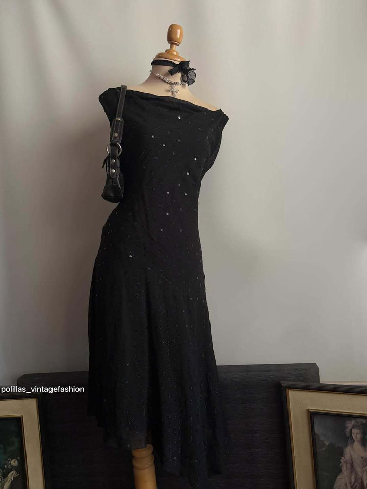 Damen Elegantes Abendkleid mit verführerischen Glitzerakzenten Echo Archiv