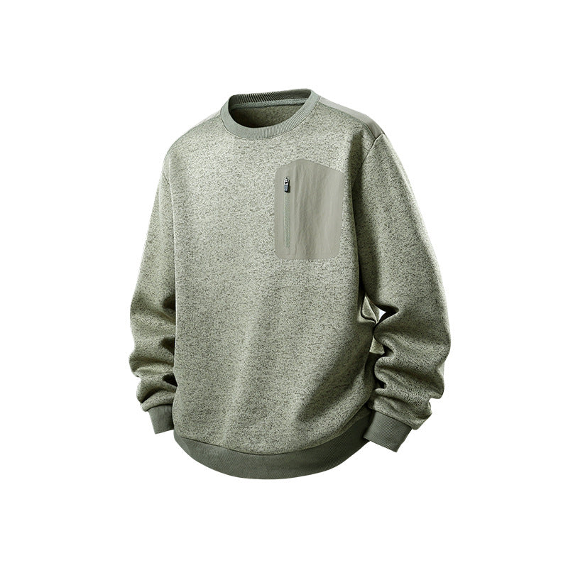 Herren Relaxed-Fit Struktursweatshirt mit Reißverschluss-Brusttasche Echo Archiv