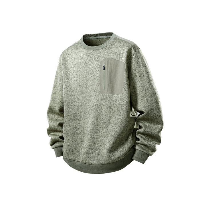 Herren Relaxed-Fit Struktursweatshirt mit Reißverschluss-Brusttasche Echo Archiv