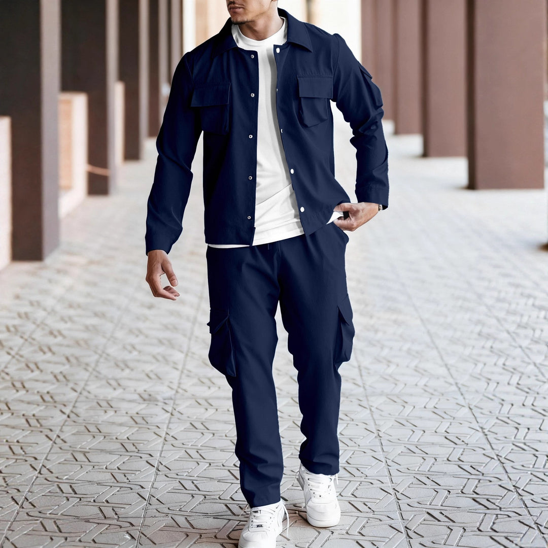 Herren stylische Cargo-Jacke und Jogginghose Set Echoarchiv