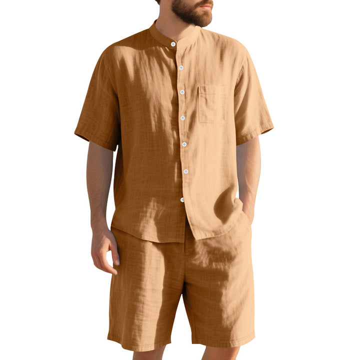 Herren luftiges Kurzarm-Hemd und Shorts-Set Echoarchiv