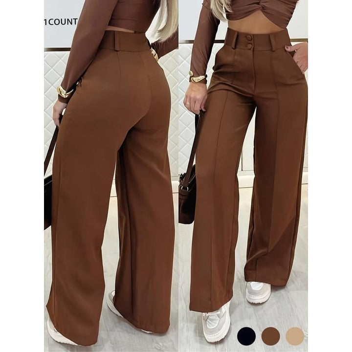 Damen Hochtaillierte weite Palazzo-Hose mit Bügelfalte Echo Archiv