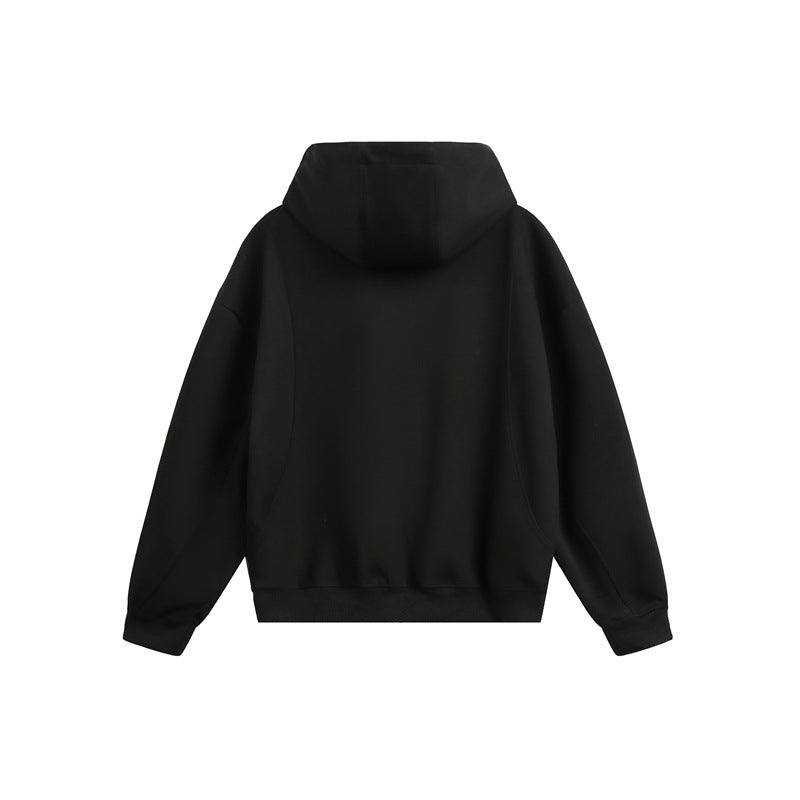Damen Locker geschnittene Reißverschluss-Hoodie mit hohem Funnelkragen und Zwei-Wege-Funktion Echoarchiv