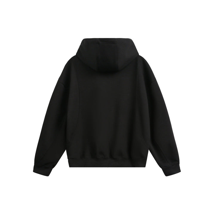 Damen Locker geschnittene Reißverschluss-Hoodie mit hohem Funnelkragen und Zwei-Wege-Funktion Echoarchiv