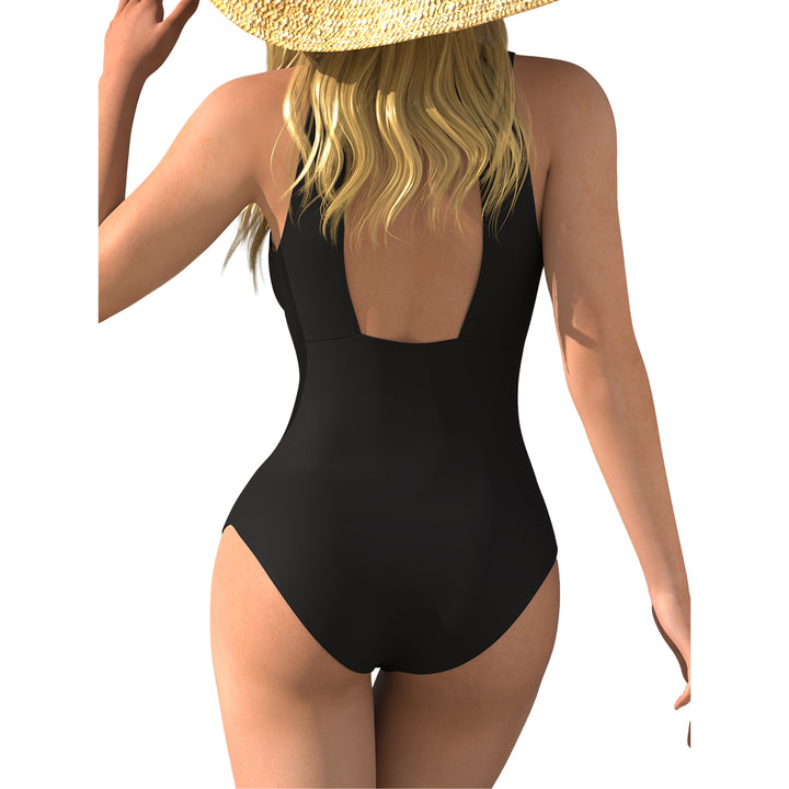 Damen einteiliger Badeanzug mit raffinierten Mesh-Einsätzen und figurformendem Design Echo Archiv