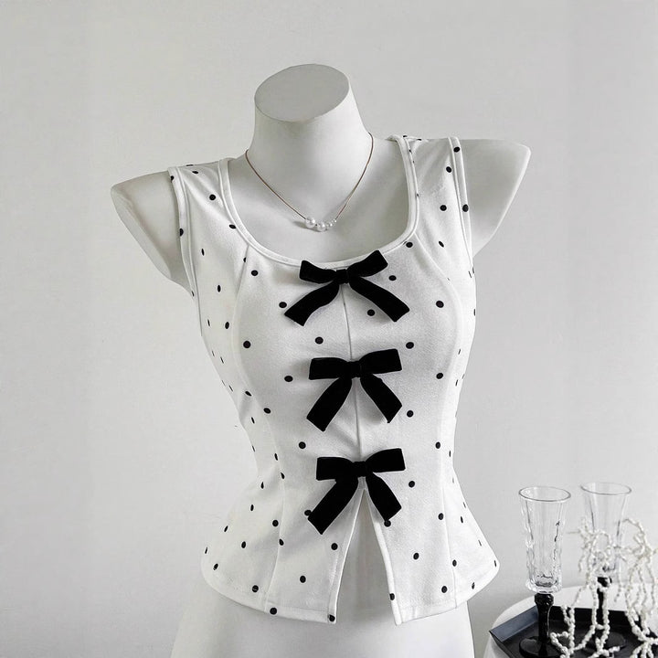 Damen Top mit Rüschendetails und Schleifen Echo Archiv