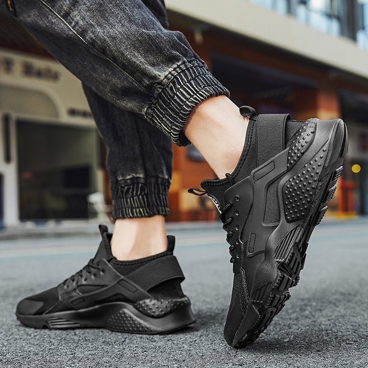 Herren sportlicher Training- und Lifestyle-Sneaker mit elastischem Fersenband, atmungsaktiver Strickkonstruktion und gedämpfter Wellen-EVA-Sohle – Norré