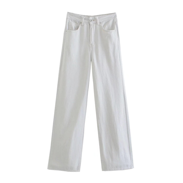 Damen Hochtaillierte weit geschnittene Jeans mit weitem Bein, hoher Taille und rohem Saum Echo Archiv