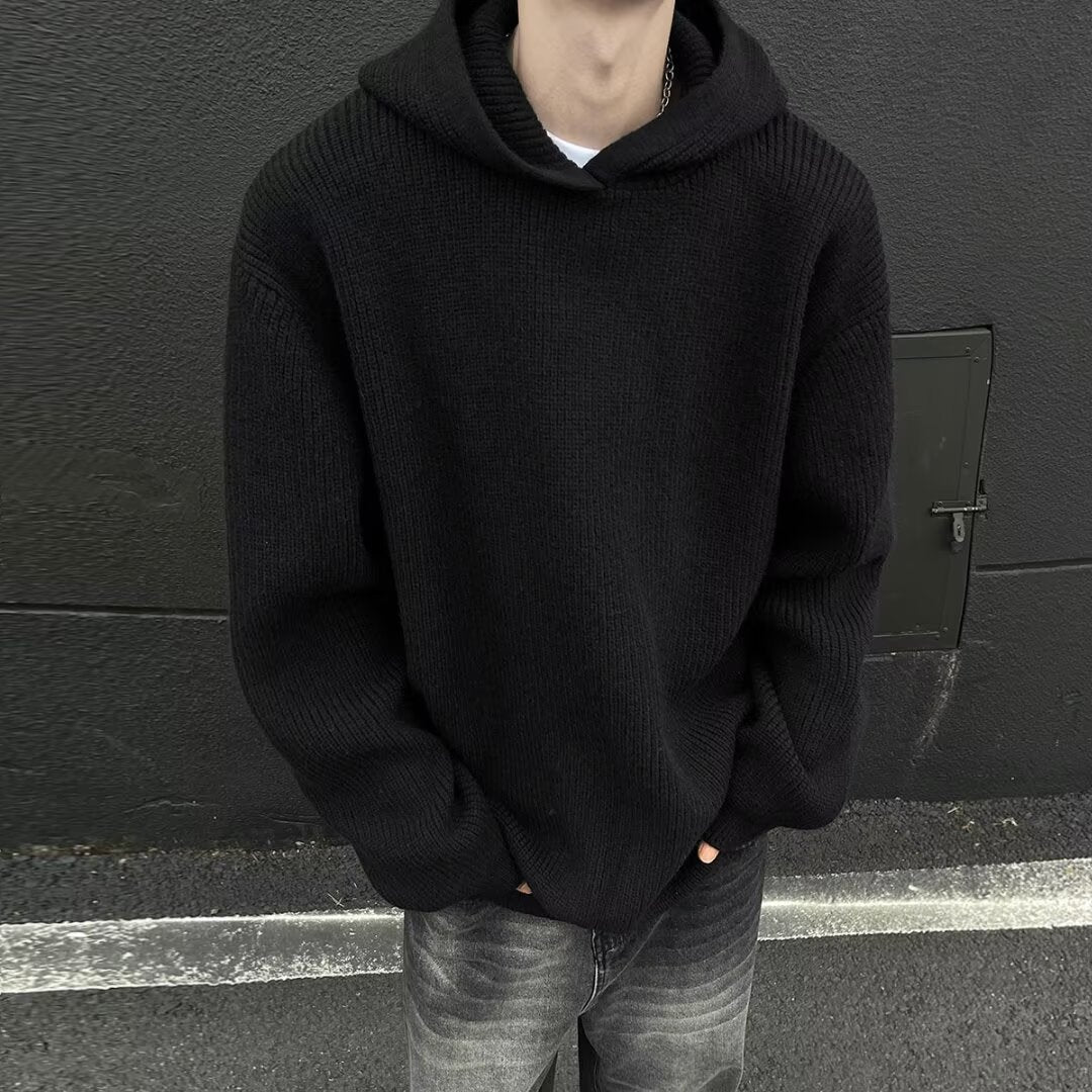 Herren Grobstrickpullover mit Hoodie Echoarchiv