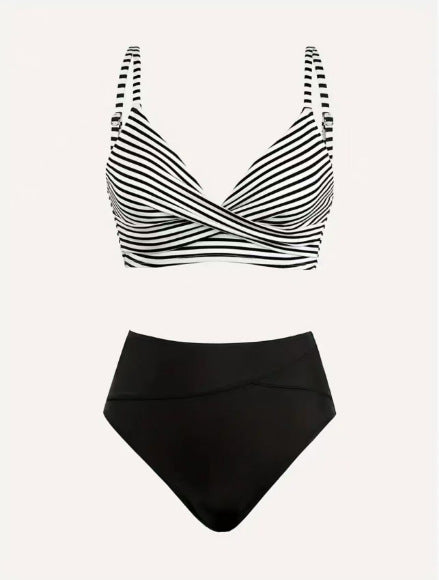 Damen Hochgeschnittenes Bikini-Set mit Wickel-Oberteil Echo Archiv