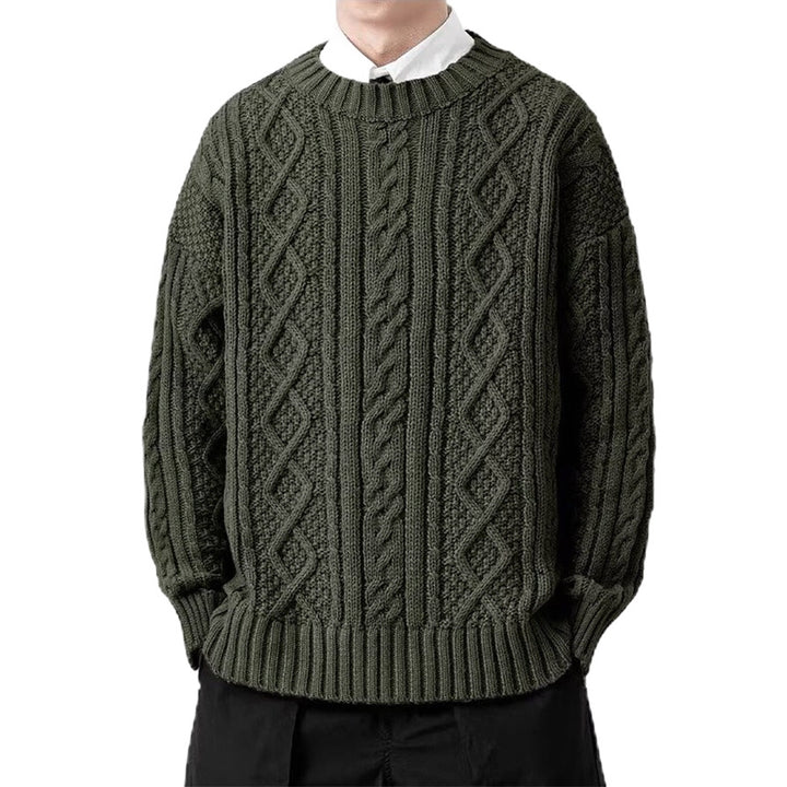 Herren Grobstrickpullover mit Zopfmuster Echo Archiv