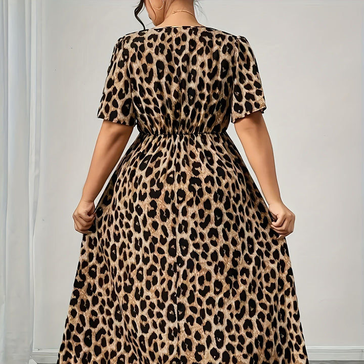 Damen Maxikleid mit raffiniertem Knotendesign und modernem Tiermuster Echo Archiv
