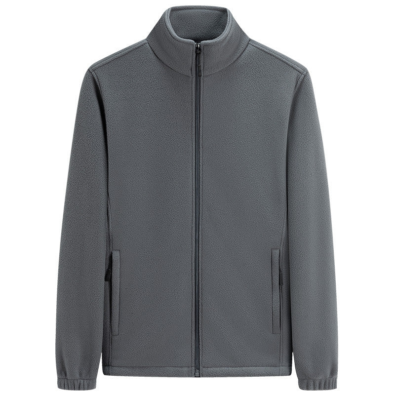 Herren klassische leichte Fleece-Zipjacke mit Stehkragen und Eingrifftaschen – Taviero