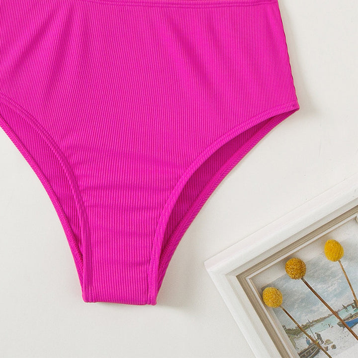 Damen Einseitiger Triangel-Bikini mit buntem Blockdesign Echo Archiv