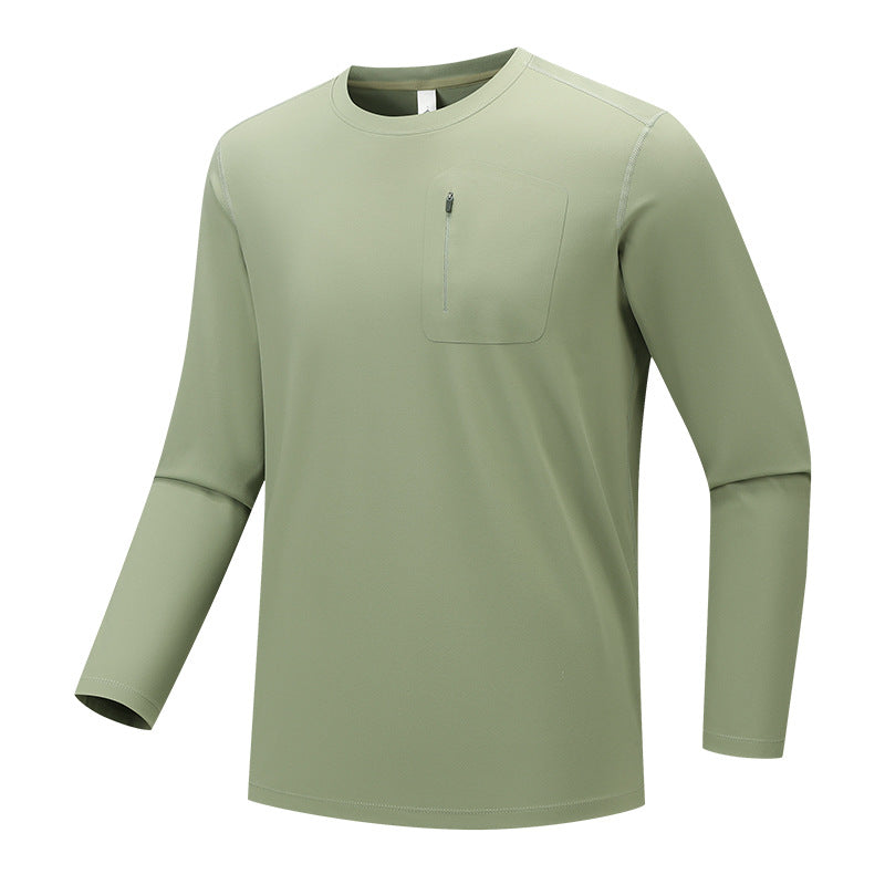 Herren Multifunktionales Langarm-Techshirt mit Brust-Reißverschlusstasche Echo Archiv