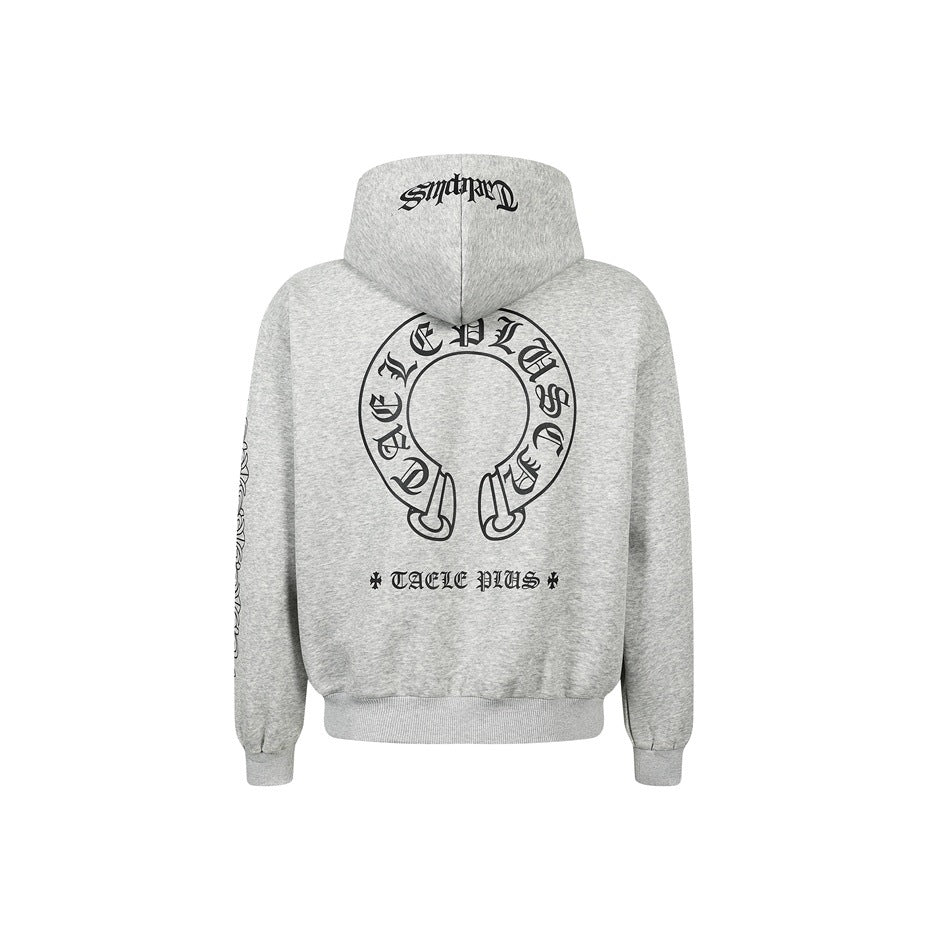 Unisex Kapuzenpullover im Urban‑Gothic‑Print mit geripptem Saum Echoarchiv