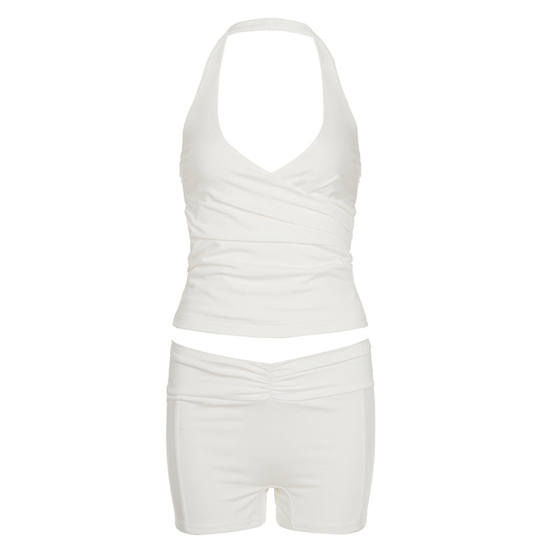 Damen Sportliches Bikini-Set mit hochgeschlossenem Top und modischen Shorts Echo Archiv